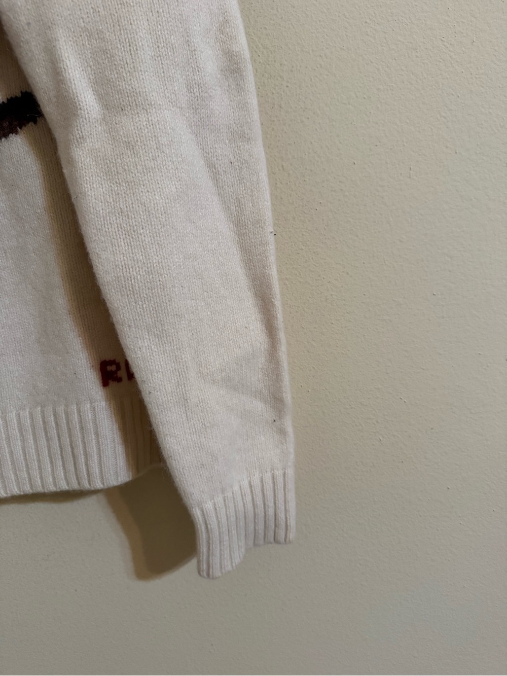 Polo Ralph Lauren Ski Bear Sweater Pullover Knit Hoodie Cream Large - Picture 3 of 11